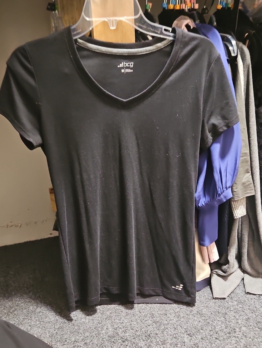 bcg Black Short Sleeve V-Neck Tee